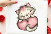 Whimsical Valentine Cats Clipart, an Illustration by designcity5 (Thumbnail 4 of 5)