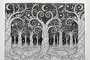 50 Mystical Galaxy Forest Silhouette, a Technology Illustration by Amazin_art (Thumbnail 32 of 33)