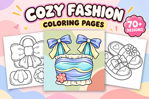 Cozy Fashion Coloring Pages #2, a Decorative Illustration by Inkivelle Studio