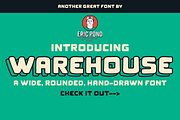 Warehouse by Eric Pond Designs, a Sans Serif Font by Eric Pond Designs (Thumbnail 1 of 4)