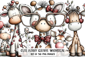 Cute Funny Giraffe - Whimsical Clipa, an Illustration by DreamPrint404