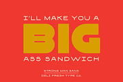 Strong Man Sans: Heavy Display Font, a Font by DeliFreshTypeCo. (Thumbnail 6 of 7)