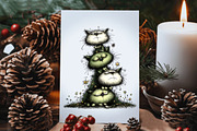 Quirky Christmas Cats Clipart Bundle, an Illustration by Dream Creation (Thumbnail 8 of 9)