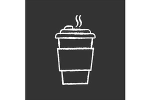 Coffee To Go Chalk White Icon