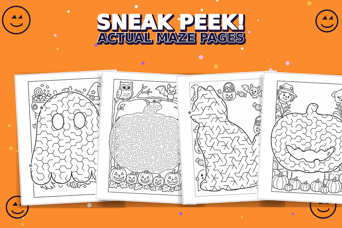 60 Halloween Mazes for Kids, a Seasonal Illustration by Dreamy Little Graphics (Photo 2 of 7)