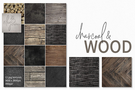Charcoal and Wood Textures, a Texture Graphic by rileyBgraphics