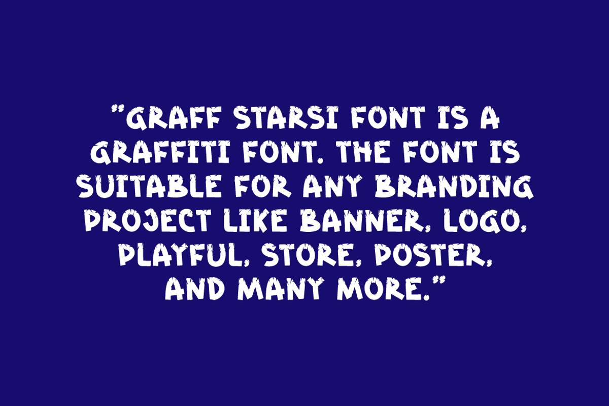 Graff Starsi - Graffiti Font, a Handwritten Font by Iqsiart Studio (Photo 7 of 7)