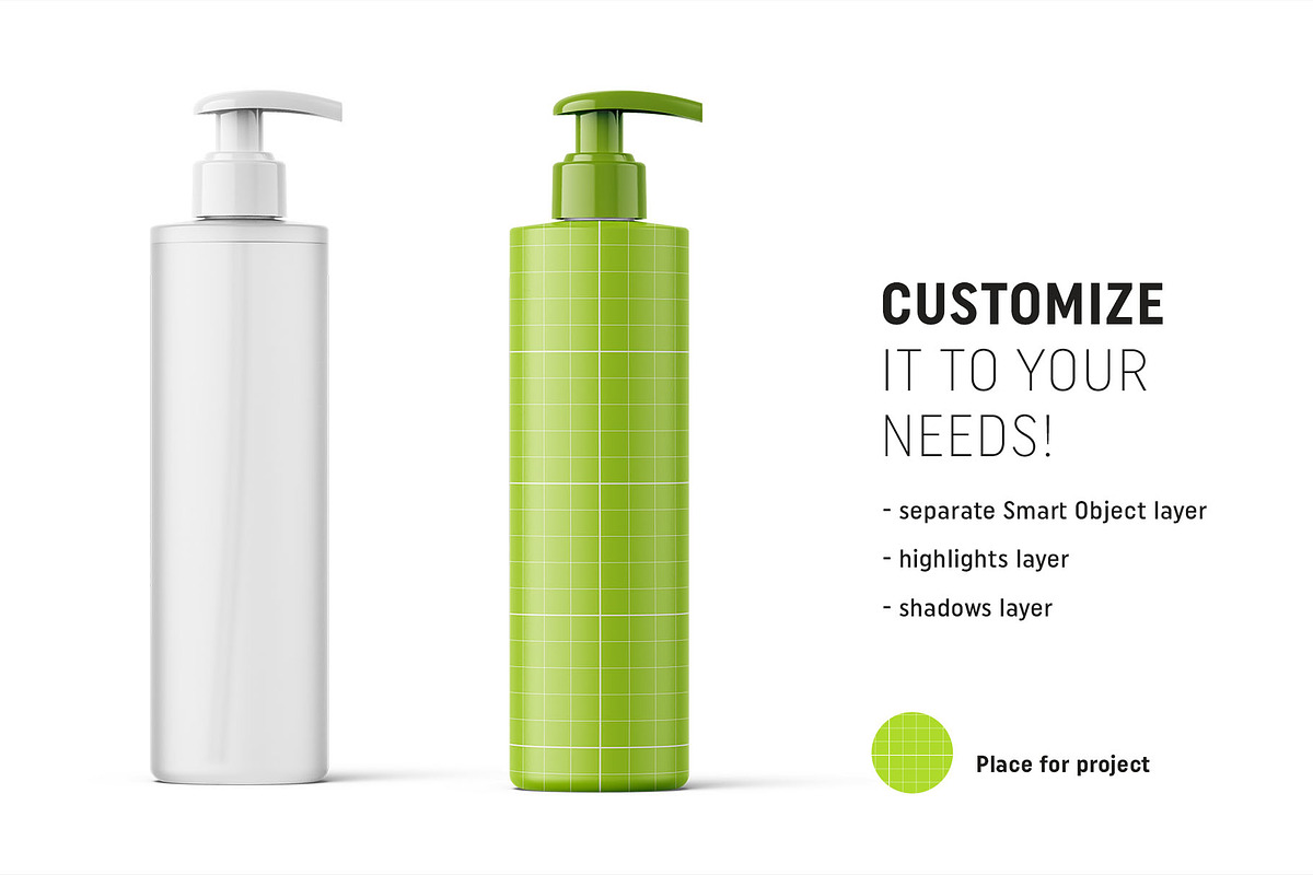 Transparent cosmetic bottle mockup, a Packaging Mockup by Smarty Mockups (Photo 2 of 5)