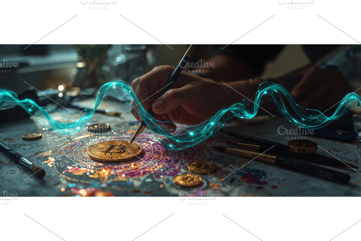 Artistic representation of Bitcoin, an Illustration by tilialucida