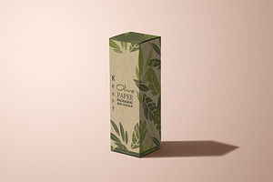 Kraft Paper Tall Box Package Mockup