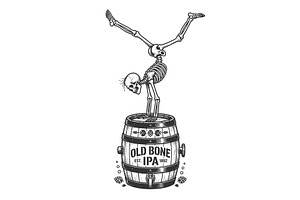 Skeleton Handstand on Old Bone IPA