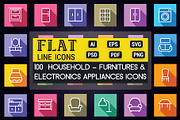 Home Appliances and Furniture Icons, an Outline Icon by FlatLineIcons (Thumbnail 1 of 6)