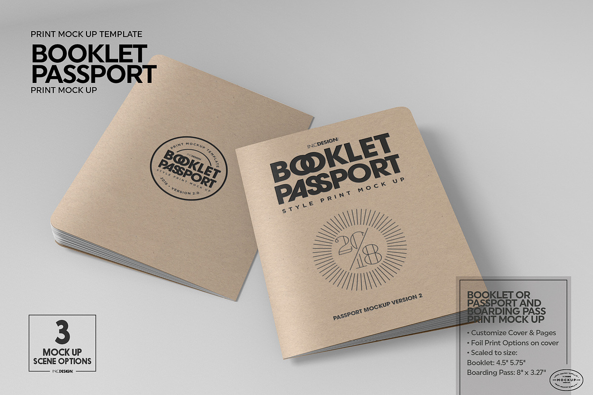 Booklet Passport Print MockUp, a Print Template by INCDesign