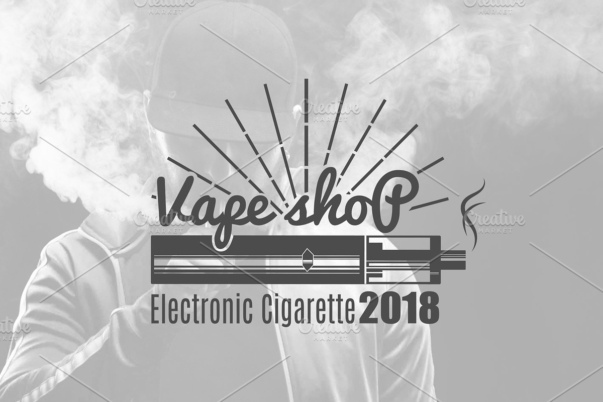 Vintage Emblem Pack  for Vape Shop, a Person Illustration by Vector Market (Photo 7 of 7)