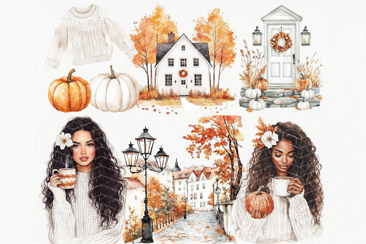 Boho Fall Clipart Bundle, a Seasonal Illustration by ClipArtCharm (Photo 4 of 6)