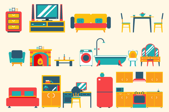 Furniture House Interior Icons And S