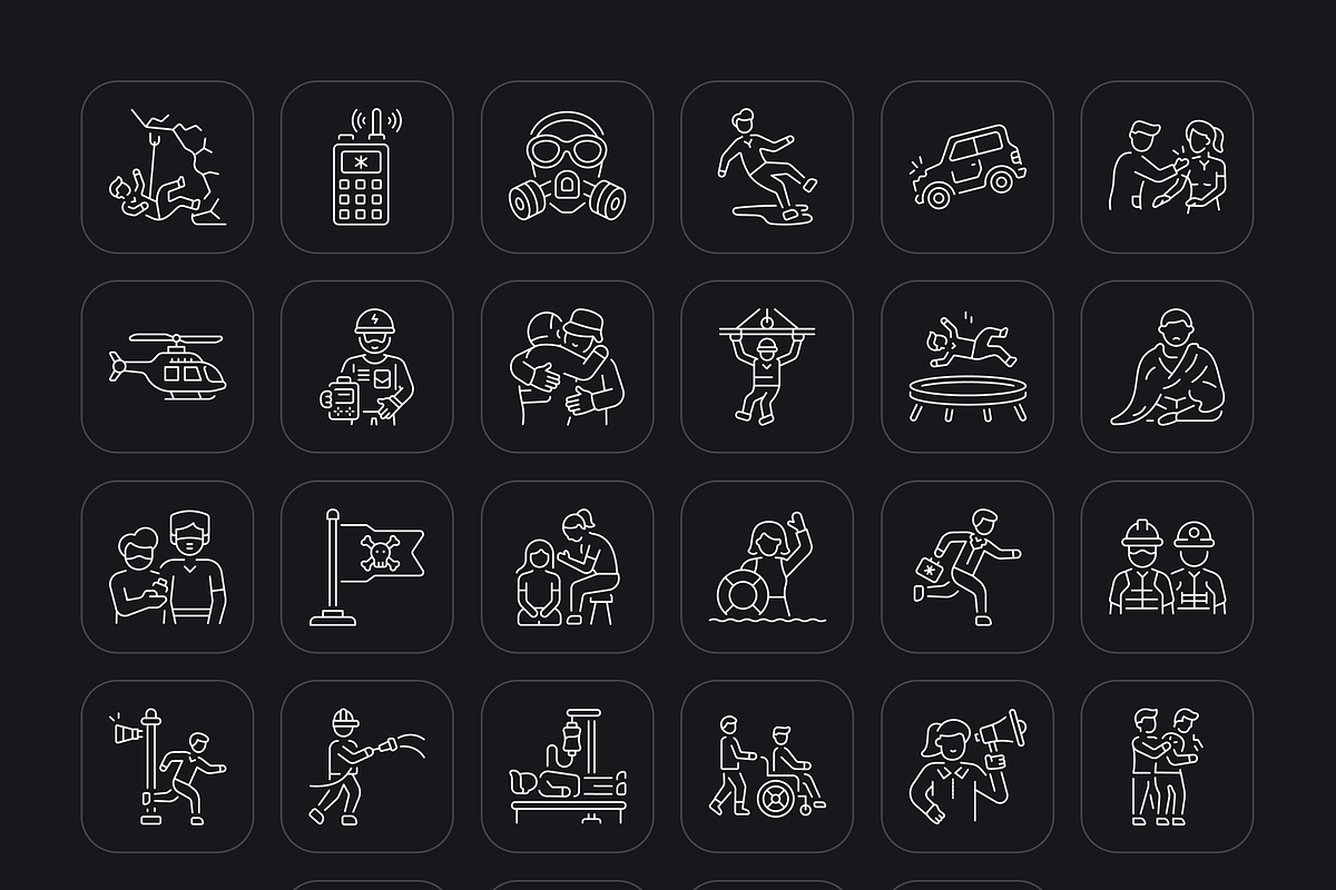 Help and Emergency Icons Set, an Outline Icon by Prosymbols (Photo 8 of 8)