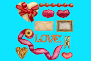 Watercolor heart romantic clipart, a Seasonal Illustration by Fresh art by Larysa (Thumbnail 3 of 7)