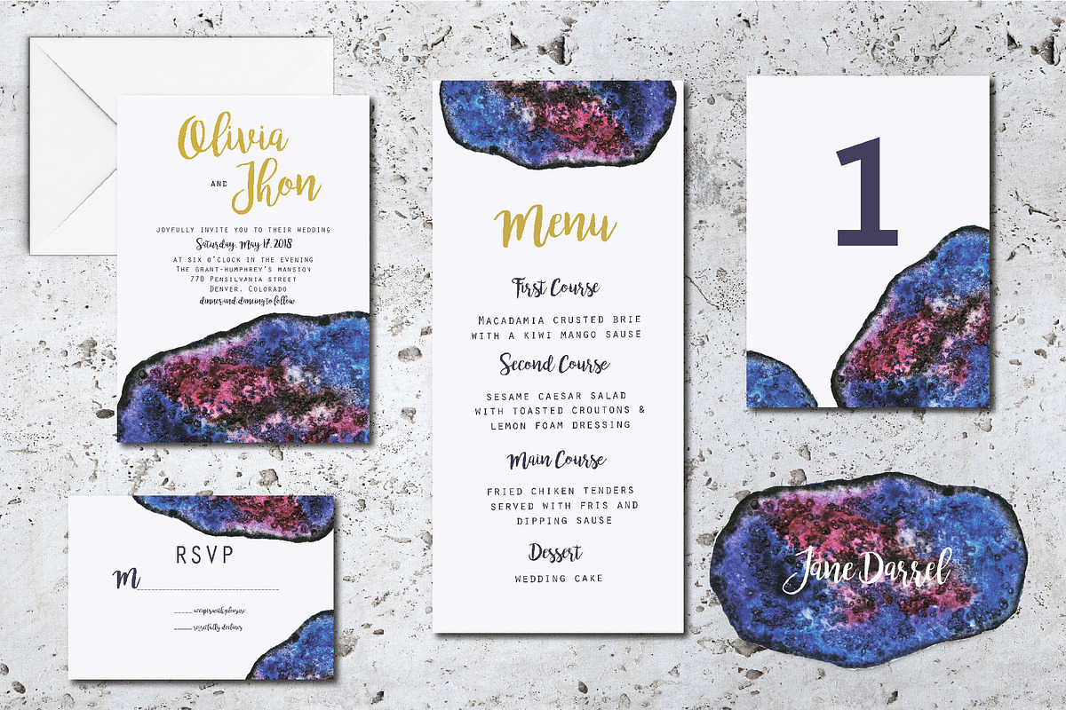 Agate wedding suit, an Invitation Template by digital_essence (Photo 3 of 3)