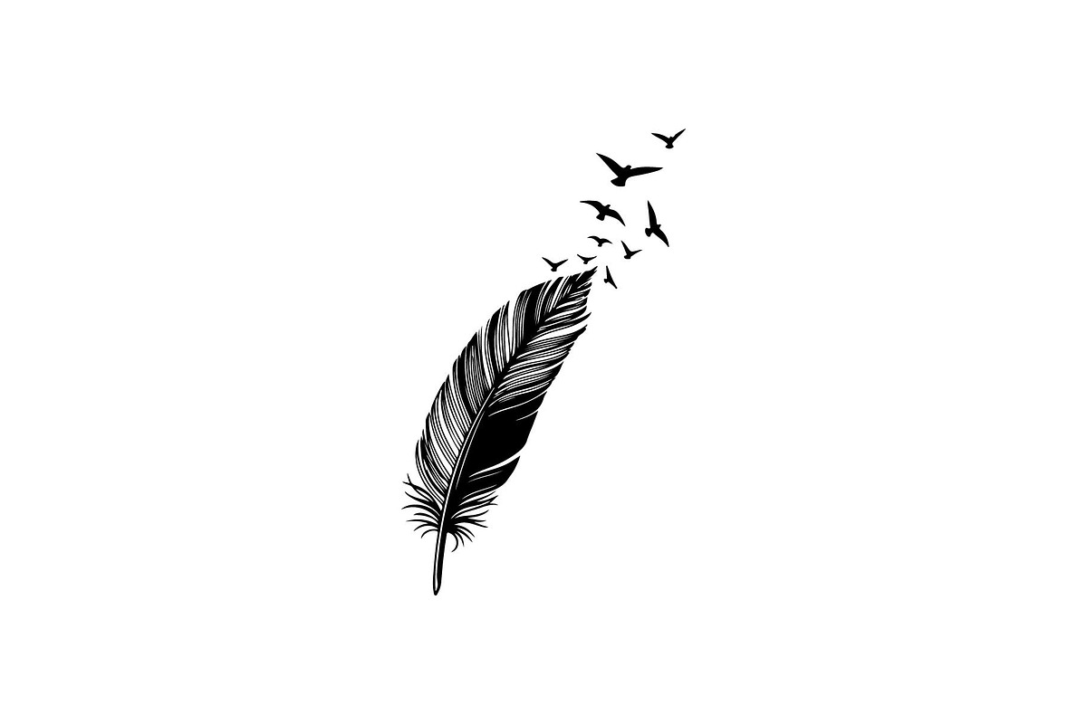 Boho Feather Silhouette Vector, an Object Graphic by jahid234 (Photo 14 of 51)