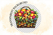 Whimsical Summer Fruit Basket Clipar, an Illustration by SVGArt (Thumbnail 9 of 9)