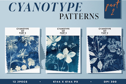 Cyanotype Botanical Set - part 2, a Pattern Graphic by Ninterints
