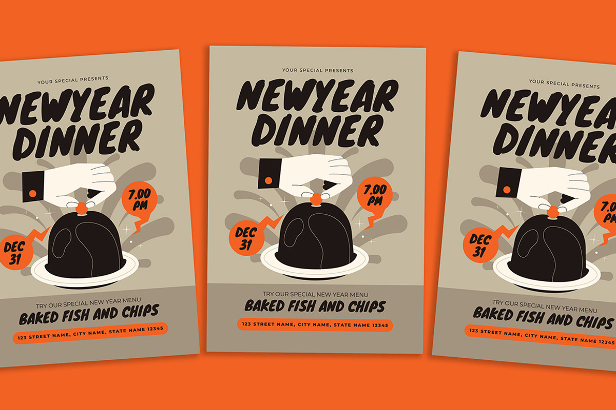 New Year Party Flyer, a Flyer Template by Gumico Studio. (Photo 1 of 3)