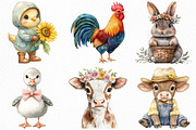 Cute Farm Animals Clipart, an Illustration by Craft Nest (Thumbnail 5 of 6)