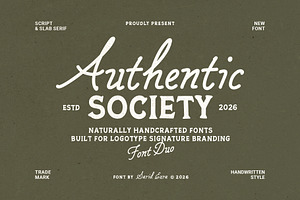 Authentic Society - Font Duo, a Script Font by Sarid Ezra