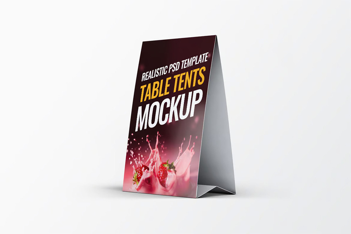 Table Tents Mock-Up, an Advertising Mockup by Se٧enStudio (Photo 6 of 6)