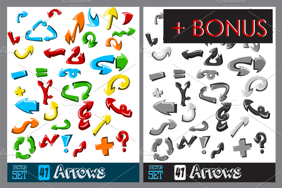 41 hand made arrows set. Vol. 1, a Templates & Theme by redstudio
