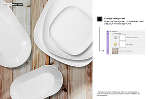 Ceramic Plates, Bowls Mockup