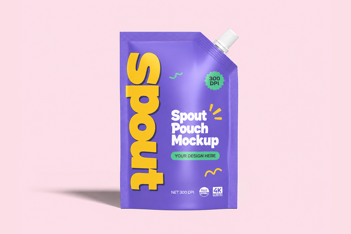 Spout Pouch Packaging Mockup, a Packaging Mockup by Custom.scene (Photo 2 of 3)