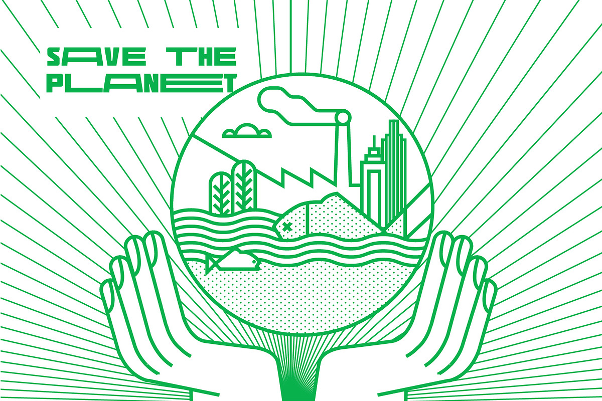 Save the planet, recycle now, an Animal Illustration by Nanano