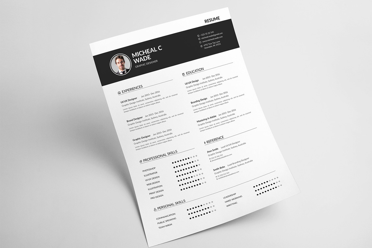 THE RESUME/CV, a Resume Template by graphicbox (Photo 3 of 5)