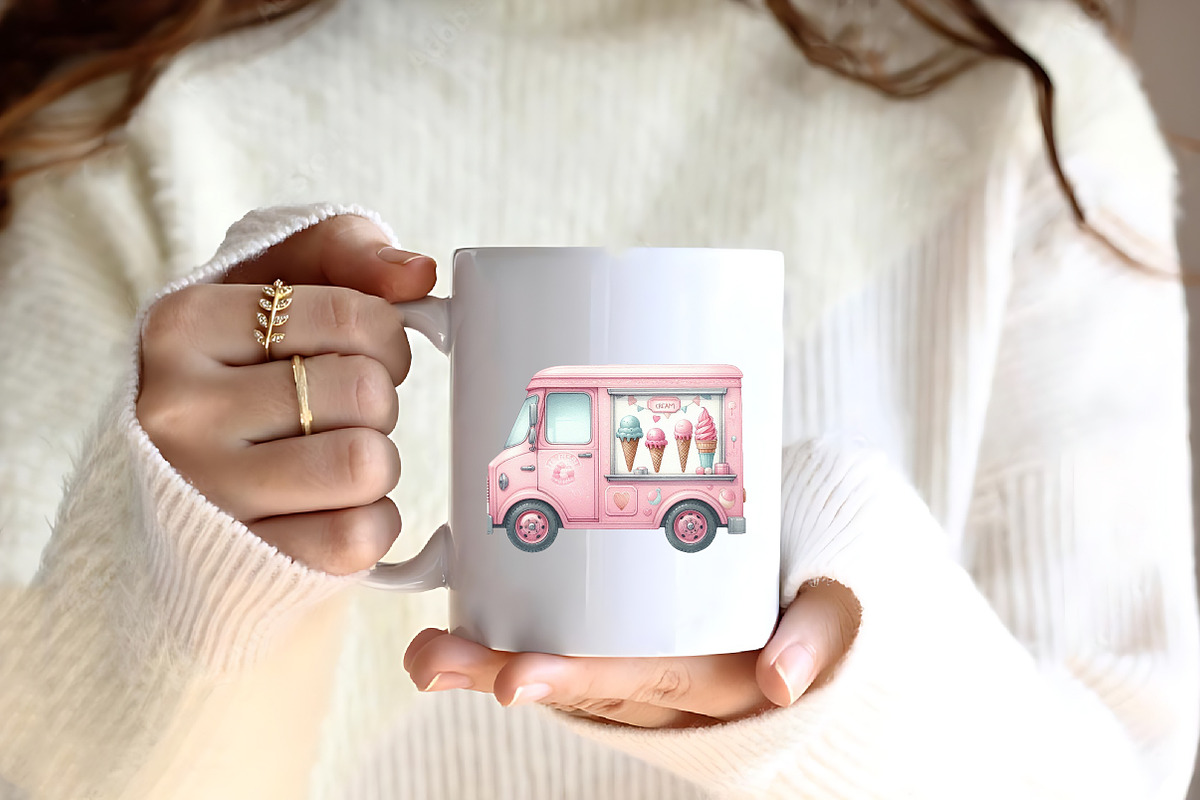 Summer Ice Cream Truck Clipart, an Illustration by CreationArt (Photo 3 of 9)