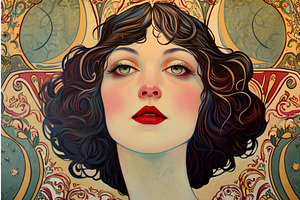 Elegant Art Nouveau Woman. Generate