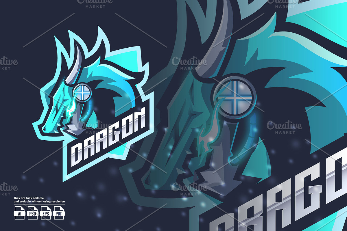 Dragon Mascot Esport Logo, a Branding & Logo Template by prps.std (Photo 1 of 2)