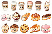 Kawaii Coffee and Bakery Clipart, a Food Illustration by Villa 11 Estudio (Thumbnail 3 of 8)