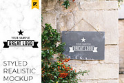 Styled Sign Board Logo Mockup, a Product Mockup by MockUpgrade (Thumbnail 1 of 6)