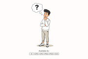 Man Thinking and Decision Making, a Person Illustration by Partikusi Design (Thumbnail 1 of 3)