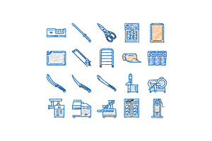 butcher food meat beef icons hand, an Object Illustration by pikepicture