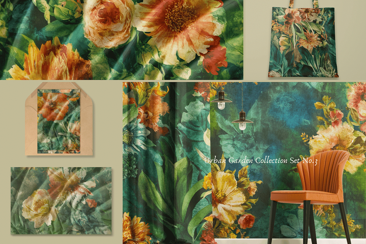 Urban Garden Botanical Patterns #3, a Background Graphic by Happy Creators Co. (Photo 4 of 7)