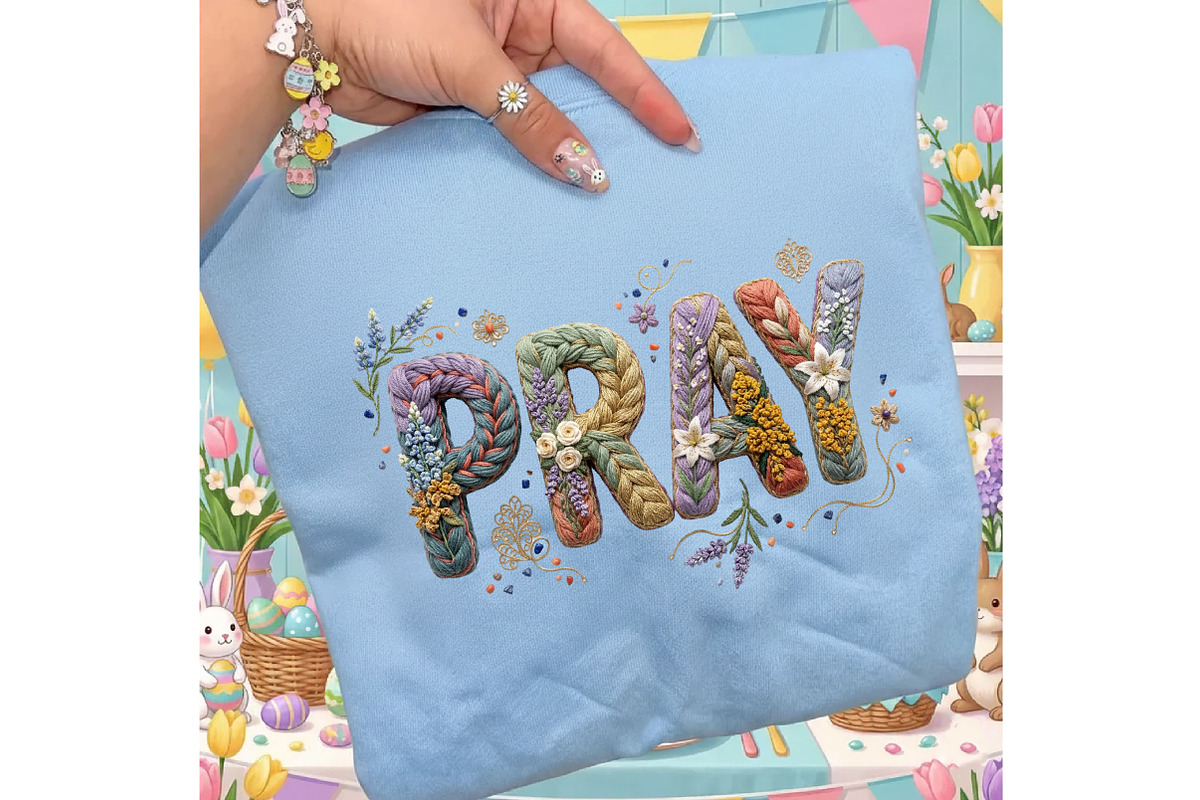 Faux Yarn Pray Png Floral Christian, an Illustration by Designking (Photo 5 of 6)