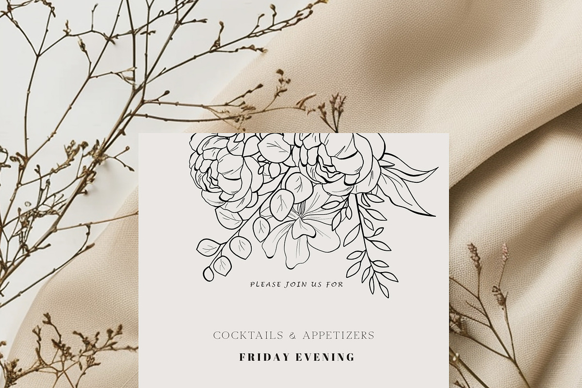 Meadow Wildflower Line Art Bundle, a Decorative Illustration by Sunshine Art (Photo 12 of 18)