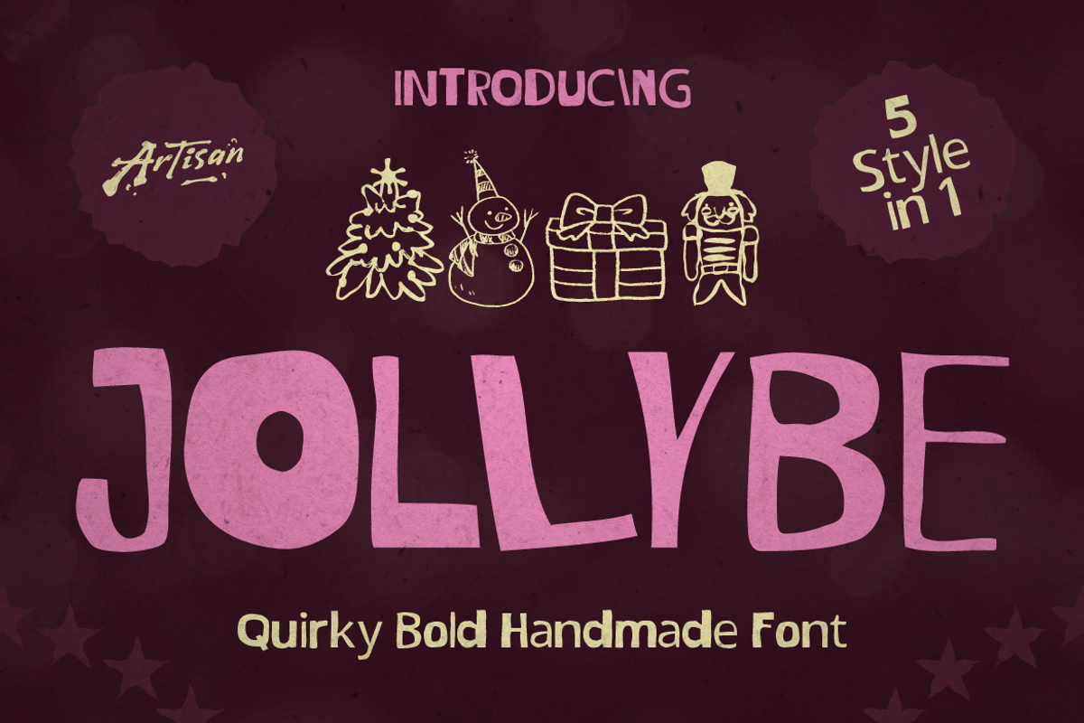 Jollybe - Christmas Quirky Bold, a Handwritten Font by Artisan Themes (Photo 1 of 11)