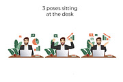 Handsome business man set, a Person Illustration by Volha Hlinskaya (Thumbnail 5 of 6)