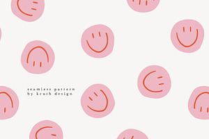 PEACH SMILE PATTERN / Seamless