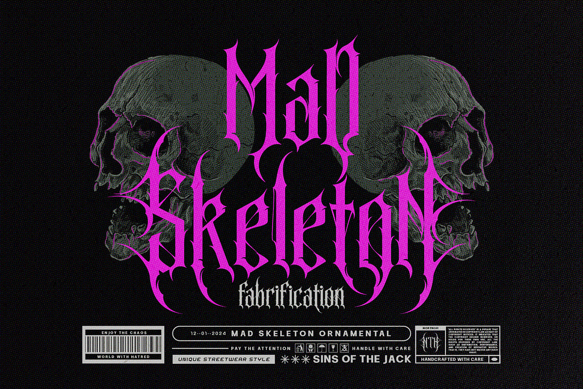 Nortnoh Metal Modern Typeface, a Blackletter Font by alit design (Photo 12 of 20)