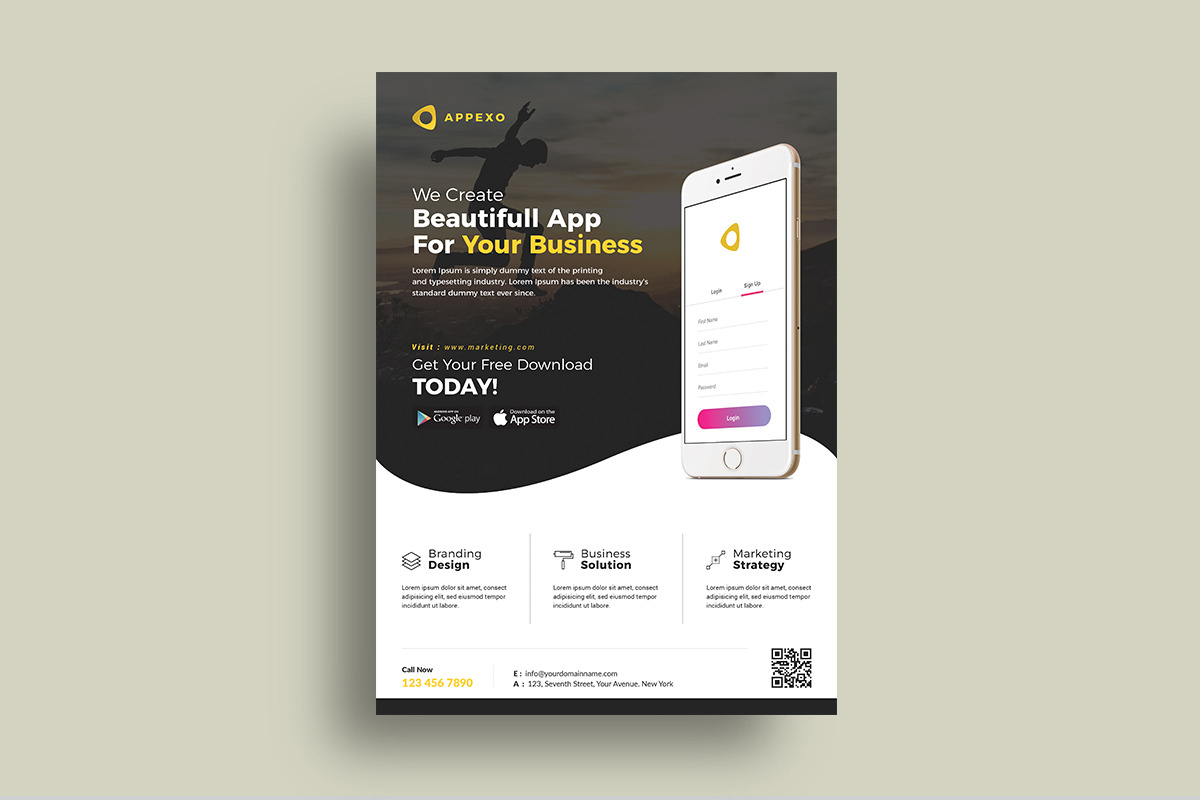 Mobile App Flyer, a Flyer Template by CreativeZoom (Photo 2 of 4)